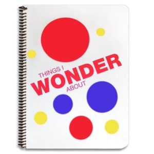Wonder Journal-spiral bound notebook journal, 7.5 x 9.5 inches, unlined with line drawing template