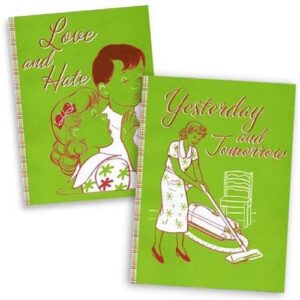 Set of 2-Yesterday and Tomorrow, Love and Hate-Notebook Journal Sketch-by designer Pamela Barsky 7 x 9.5 inches each