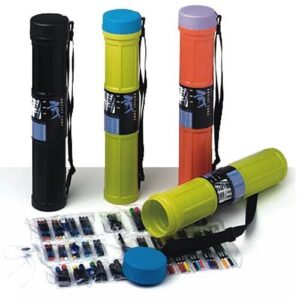Art Tube Set of 51- Great for Budding Artists! in orange, lime or licorice; 18 colored pencils, 12 art crayons, 10 oil pastels,