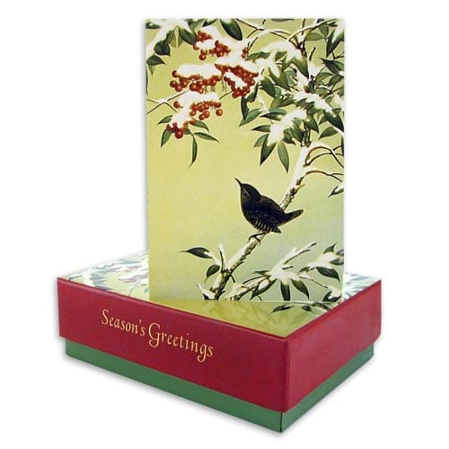 K. Koizumi Holiday Card Set of 20-inside Christmas card reads: Season's Greetings, 20 cards, 21 envelopes, keeper box!
