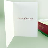 Inside Close up: A Simple Pre-Printed "Season's Greetings" and the Winter Wren Holiday card Cover is Missing Only Your Signature!