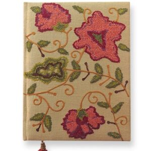 Exotic Hand-Made, Embroidered Journal - Fireflower