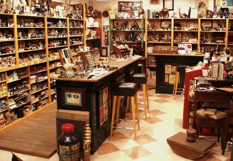 At company headquarters in Treviso, Italy: a reproduction of the original Rubinato shop