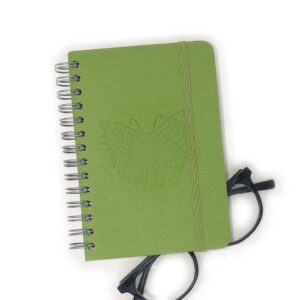 A sublimely subtle butterfly is "blind" stamped on the cover of this jotter.