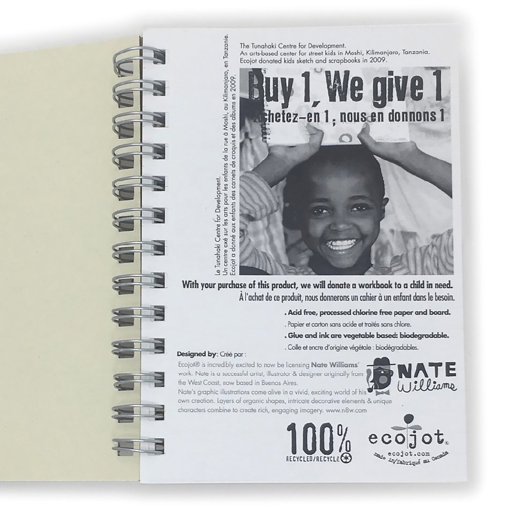 Paid forward: Each ecojot notebook sold = a notebook donation to a needy child