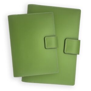 Recycled, Refillable, Refreshingly Bold - Italian Leather Snap Journal - Green Apple