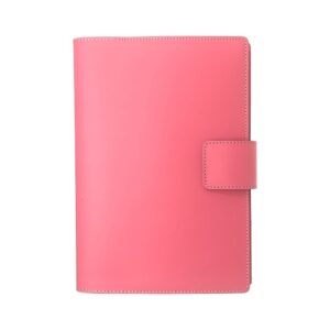 Recycled, Refillable, Refreshingly Bold - 6 x 8" Italian Leather Snap Journal in Cotton Candy